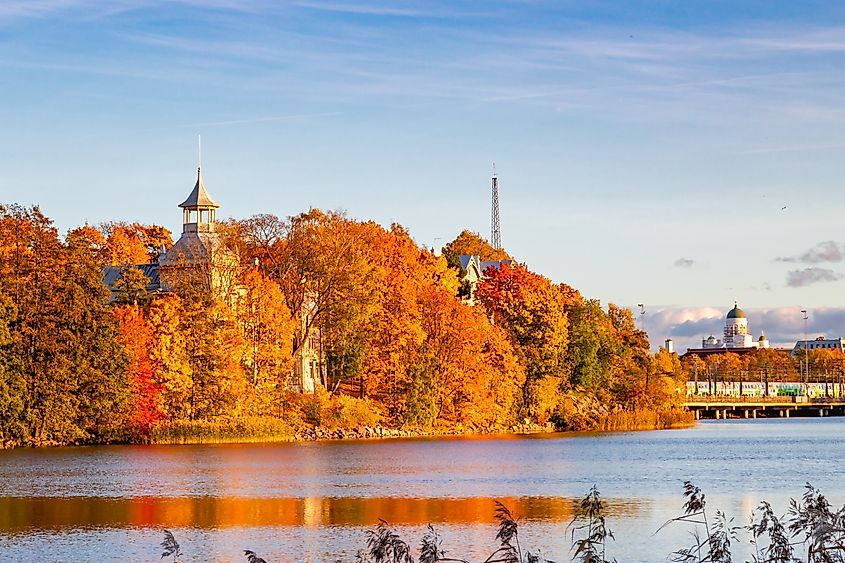 Beautiful autumn landscape. Helsinki. Finland