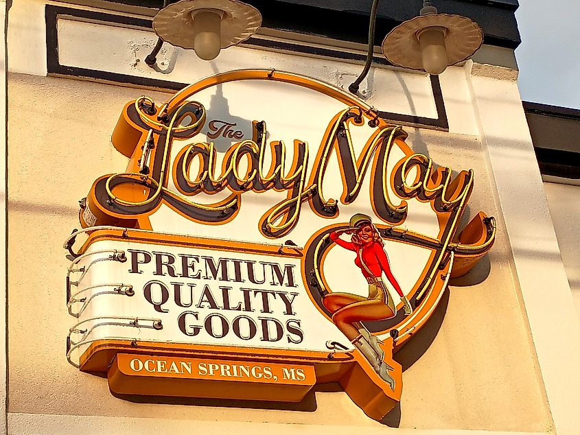 The Lady May Restaurant 708 Washington Avenue, Ocean Springs, Mississippi.