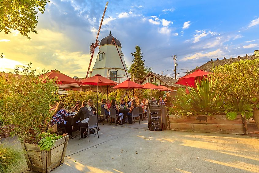 A coffee shop in Solvang, California