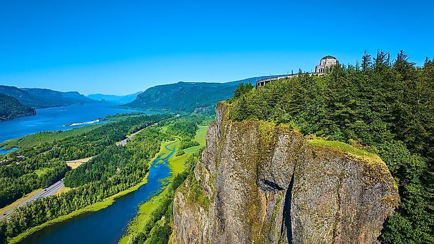 The gorgeous Columbia River Gorge scenery.