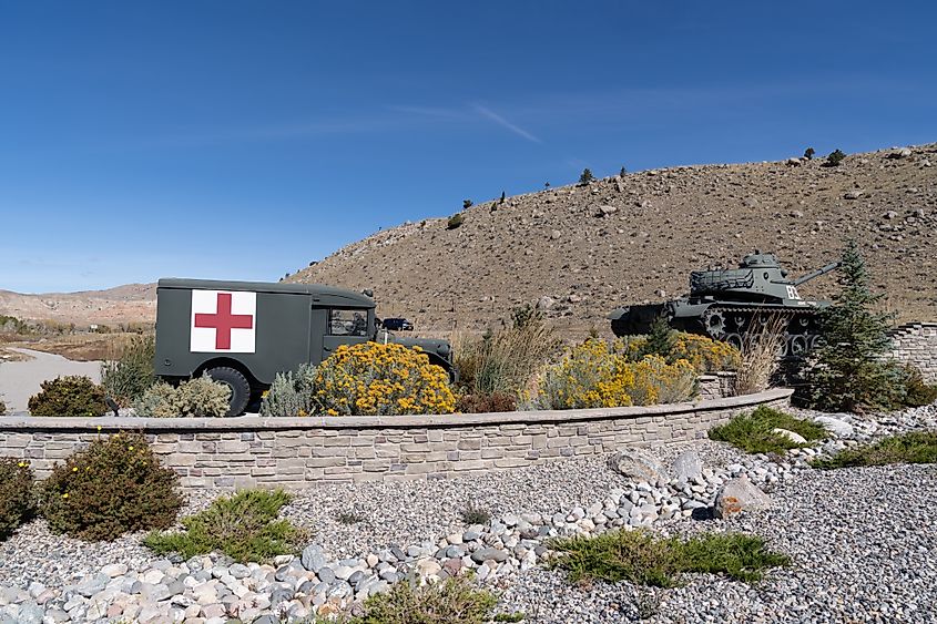 Displays at the National Museum of Military Vehicles in Dubois, Wyoming