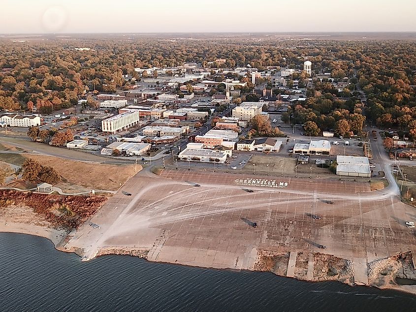 Greenville, seen from the Mississippi River