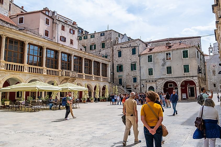 The town square in Šibenik, Croatia.