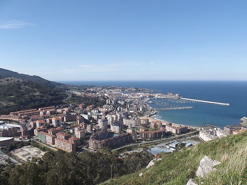 View of Castro Urdiales from Mount Cueto.