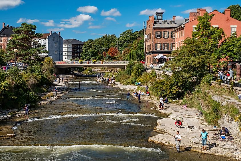A view of the Ganaraska River in downtown Port Hope, Ontario.