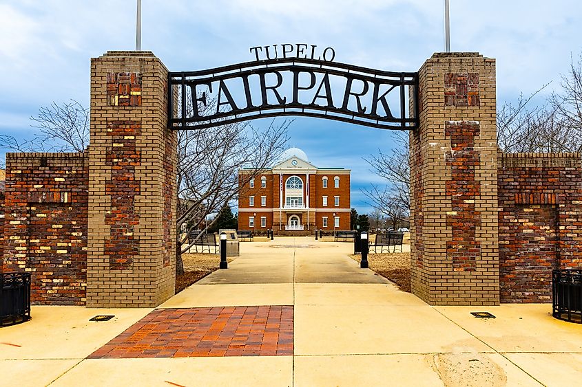 Fair Park in front of Tupelo City Hall in Tupelo, Mississippi