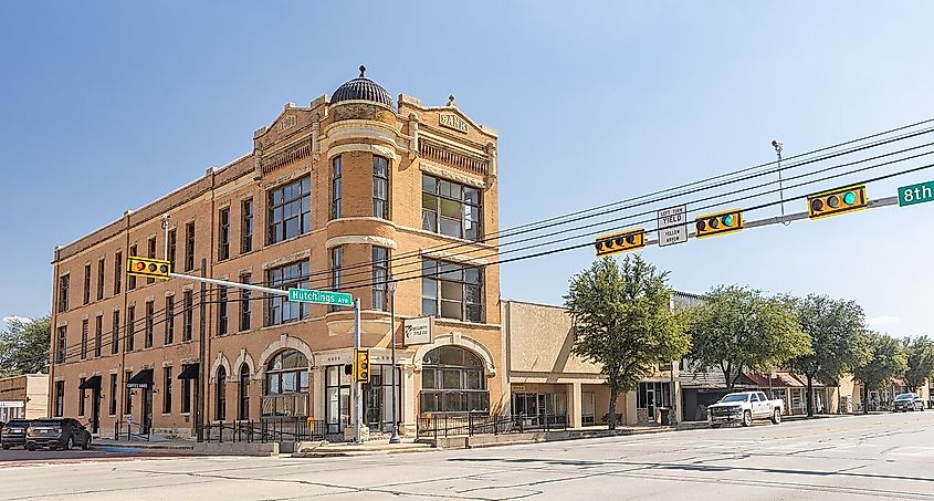  Bank building in Downtown Ballinger, Texas.