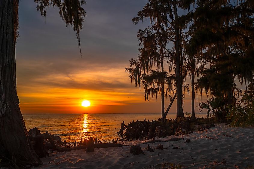 Sunset in Mandeville, Louisiana.