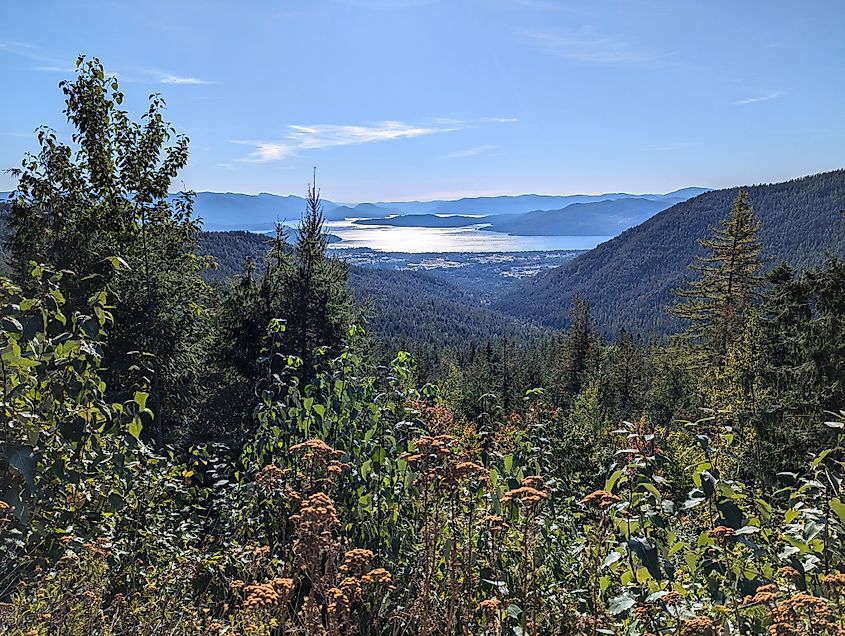View of Lake Pend Oreille from Mount Schweitzer in northern Idaho