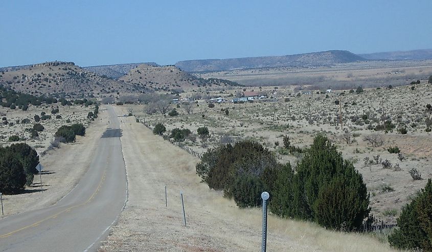 Kenton, Oklahoma open road and landscape.