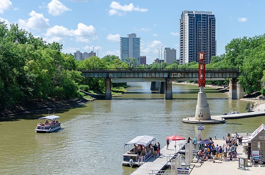 Water taxis on Assiniboine River