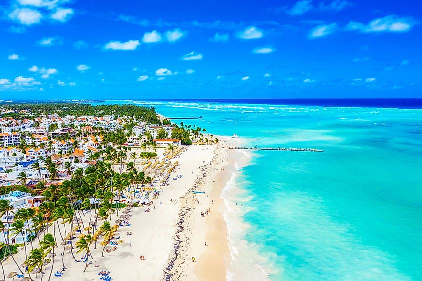 Aerial view of Bavaro beach, Punta Cana, Dominican Republic