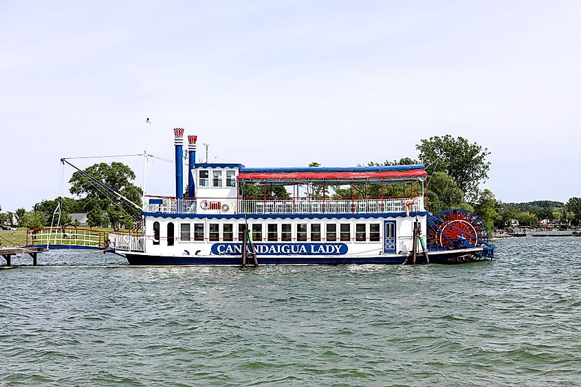 The Canandaigua Lady cruise boat on Canandaigua Lake. 