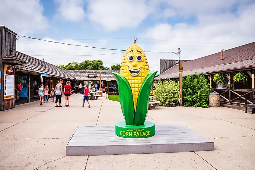 Corn on the Cob sculpture at the Mitchell Corn Palace in South Dakota. 