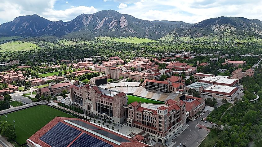 Aerial view of Boulder, Colorado.