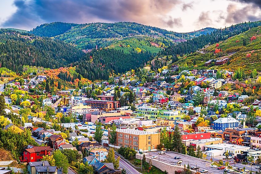 View of Park City, Utah during autumn.