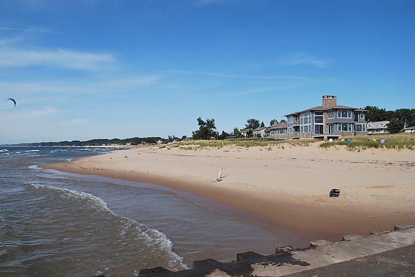 The beachside in Grand Haven, Michigan