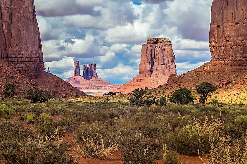 The spectacular landscape at the Monument Valley Navajo Tribal Park, Utah.
