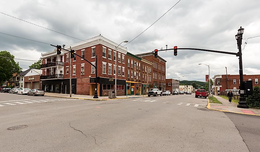 Downtown Elkins, West Virginia, the county seat of Randolph county.
