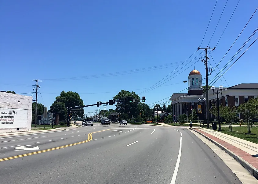 View of buildings in Colonial Heights, Virginia.