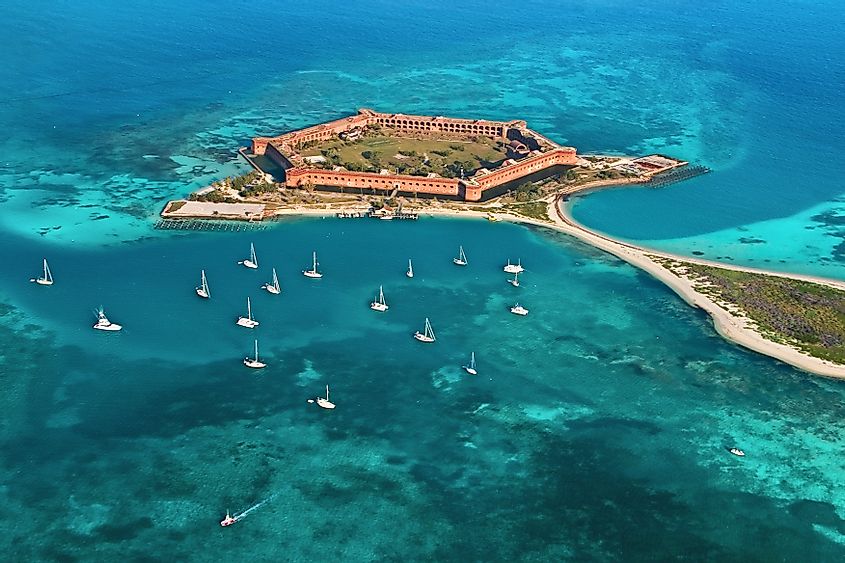 Dry Tortugas National Park in Florida. Fort Jefferson.