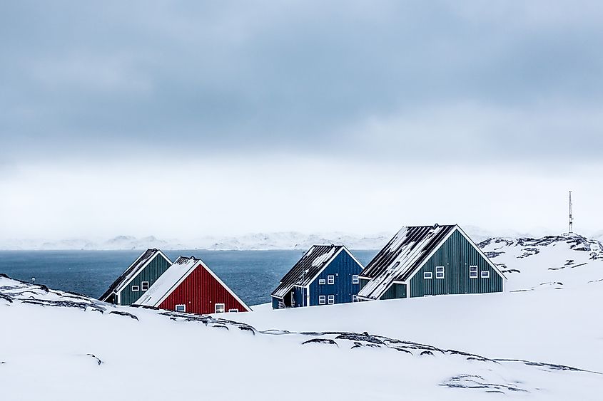 The island of Greenland, the world's least densely populated place