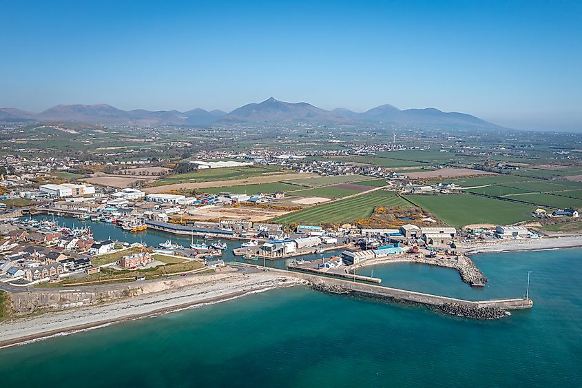Aerial view of Kilkeel, Northern Ireland, UK.