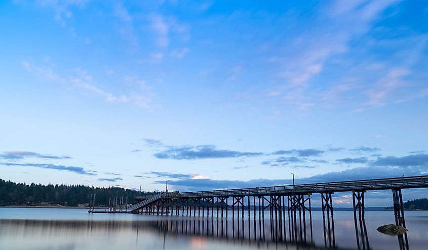 Allyn, Washington downtown pier in spring