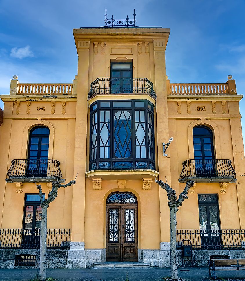 View of exterior of Chocolate Museum building in the historic city of Astorga, Spain.