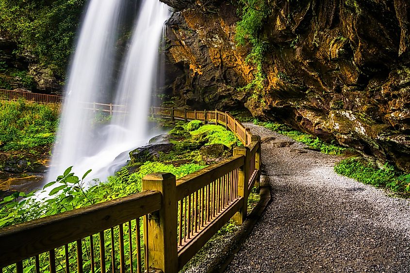 Trail behind Dry Falls, in Nantahala National Forest, North Carolina.