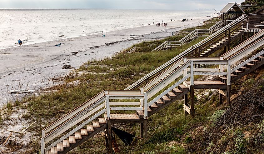 Seaside Florida off of Highway 30A in South Walton County coastline and beach view