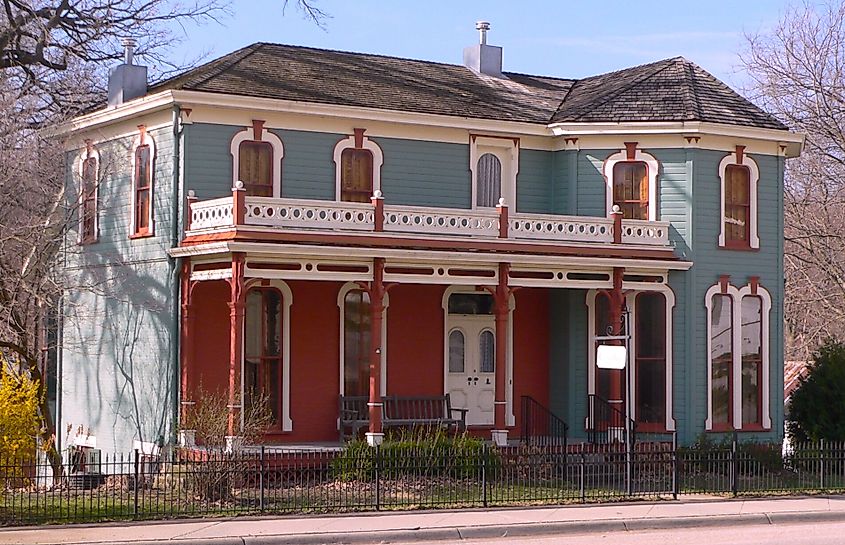 Carson house on south side of Main Street in Brownville, Nebraska;