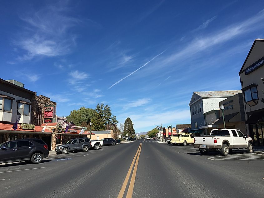 Main Street in downtown Yerington, Nevada. 