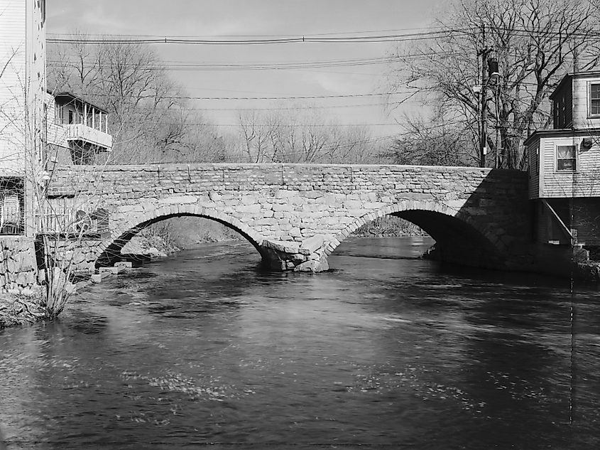 Choate Bridge, Spanning Ipswich River at South Main Street, Ipswich.