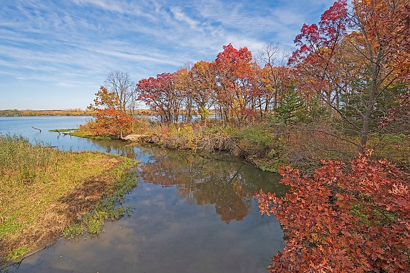 Fall colors along the Illinois River.