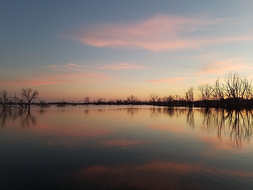 The serene Lake Wanahoo in Wahoo, Nebraska