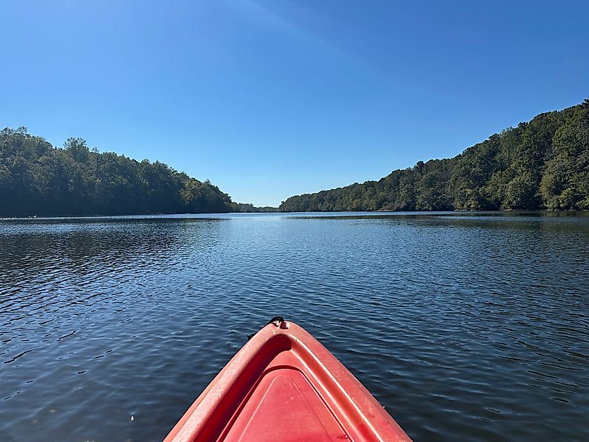 Kayaking on the Coosa River, which runs near Glencoe, Alabama.