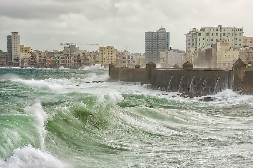 Tropical cyclone in Havana, Cuba