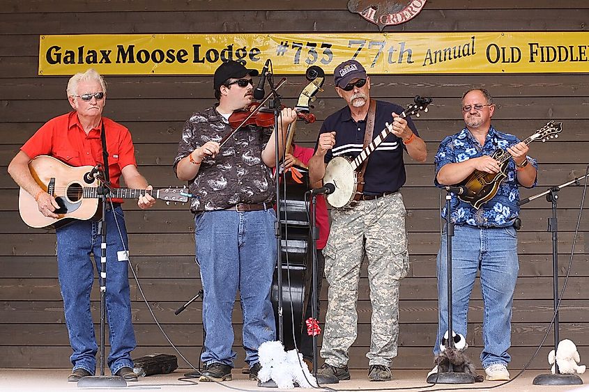 Band playing at the 2012 Galax Old Fiddlers' Convention.