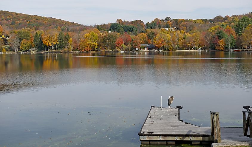 Lake Waramaug in the fall, New Preston, Connecticut
