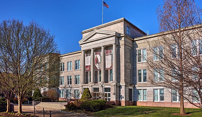 Missouri State University (MSU) is a public university in Springfield, Missouri, founded in 1905. Administration building shown here.