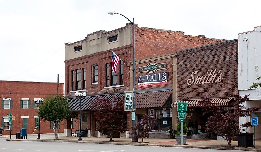 Downtown historic streets in Athens, Alabama