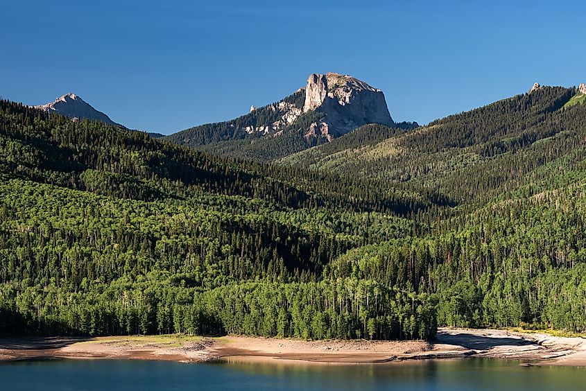 The West Fork of the Cimarron River drains into Silver Jack Reservoir