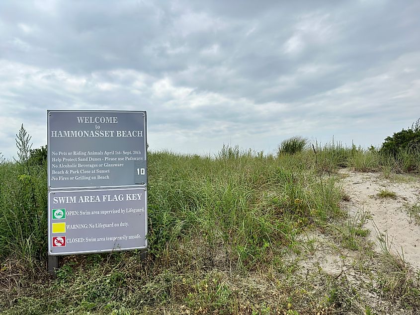 Welcome sign at Hammonasset Beach State Park.