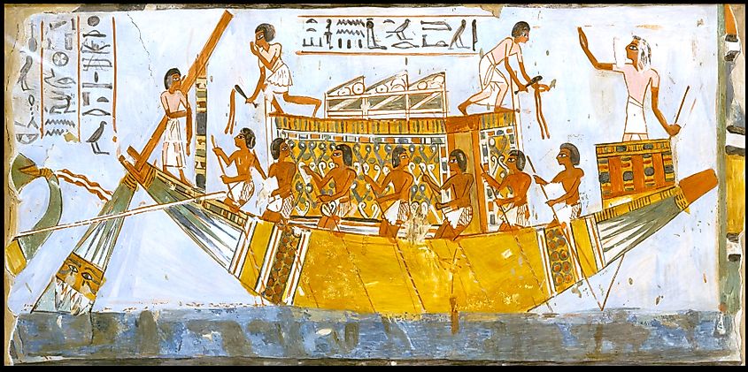 Boating on the Nile River. 