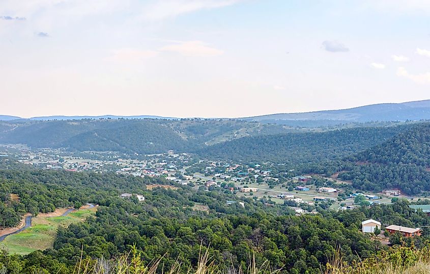 Aerial view of Ruidoso, New Mexico