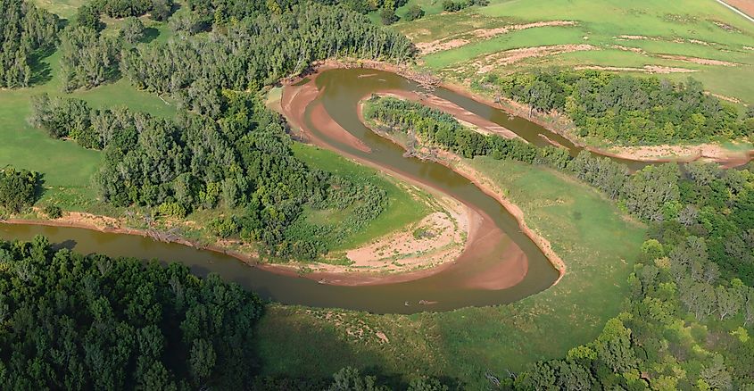 The Washita River in Oklahoma.