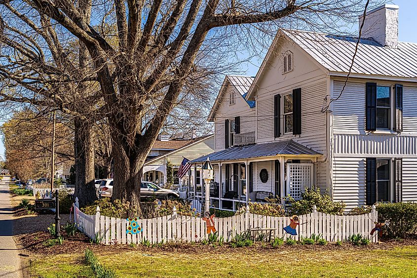 Traditional southern homes in Holly Springs, North Carolina.