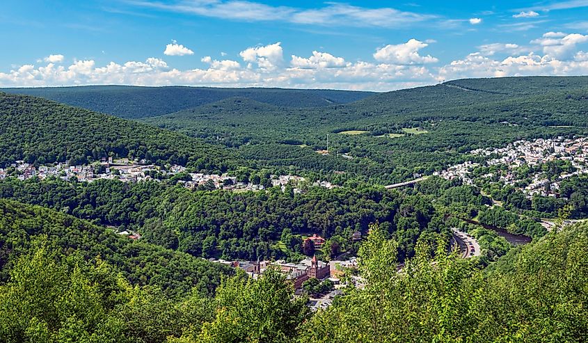 Southern Poconos, Beautiful View of Jim Thorpe, PA