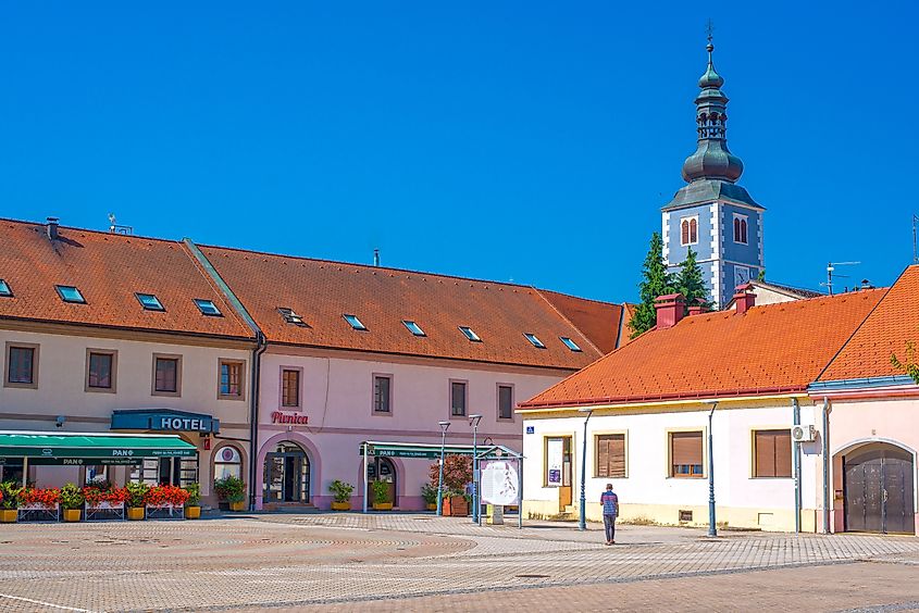 The town square in Ludbreg, Croatia